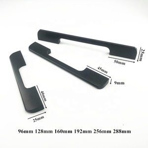 金属アルミニウム合金家具ハードウェアキャビネットブラックモダンキッチンドアハンドル - Product Image 6