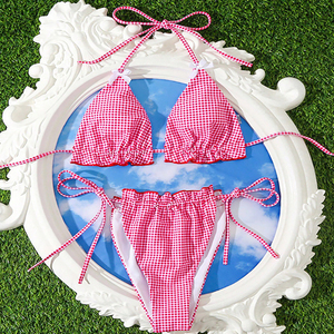 Traje de Baño PASUXI Sexy de Dos Piezas con Estampado Floral y <span class=keywords><strong>Tanga</strong></span> con Cordones, Traje de Baño para Mujer Transpirable de Secado Rápido para Playa de Verano - Product Image 6