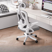 Chaise de bureau de direction ergonomique moderne avec repose-pieds pliable, support lombaire, en tissu, extensible, pour un bureau sain à domicile, chaise de direction