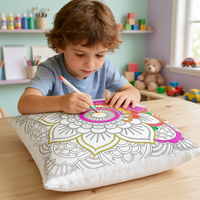 Funda de Almohada DIY Hecha a Mano con Estampado de Graffiti de Dibujos Animados en 3D, Proyecto de Arte Creativo para Colorear en Familia, Manualidades para el Hogar