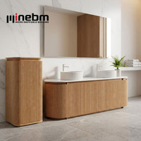 Meuble de salle de bain mural intelligent avec miroir, meuble-lavabo de salle de bain chinois de 36 pouces avec lavabo intégré