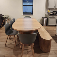 Ensemble table et bancs de salle à manger 2026, sans formaldéhyde, avec ioniseur d'oxygène, en bois massif, pour cuisine et salle à manger