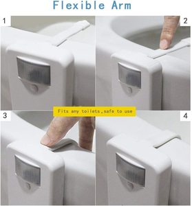 Hiện đại dẫn nhà vệ sinh chỗ ngồi ánh sáng ban đêm 8-màu thay đổi <span class=keywords><strong>WC</strong></span> Đèn nền cảm biến chuyển động Pin hoạt động Đèn phòng tắm - Product Image 5