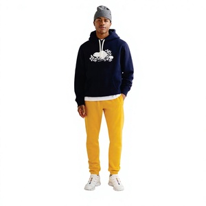 Sweat-shirt à capuche bleu marine pour homme avec imprimé souris blanche, coupe classique, en coton French Terry, décontracté, pour l'automne - Product Image 5