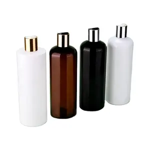 Empty conditioner shower 100ml 150ml 200ml 250ml 300ml clear amber white black PET Plastic Bottles with Gold Shampoo Closure