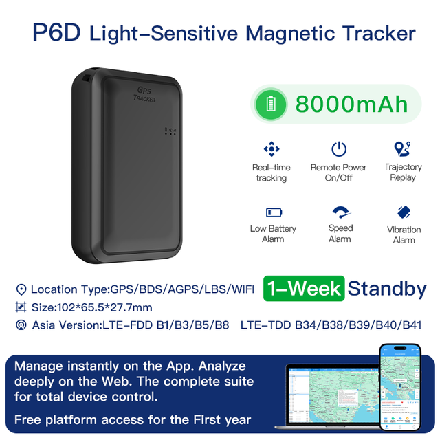 Portable Mini 4G GPS Tracker 8000mAh Battery Long Standby Real-Time Fleet Management Viewable PC IOS Beidou GSM GPRS Android App