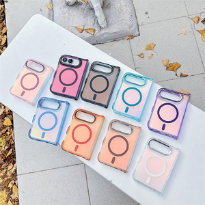 เคสโทรศัพท์แบบแข็งสีไล่ระดับโปร่งแสงสำหรับไอโฟน ดูโอ้ฝาครอบกันกระแทกแม่เหล็กสำหรับการชาร์จแบบไร้สายสำหรับไอโฟน ดูโอ้ - Product Image 1