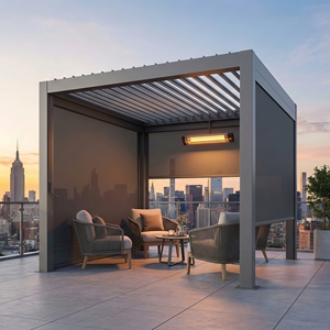 <span class=keywords><strong>Cortinas</strong></span> Laterales Antideslumbrantes para Terraza <span class=keywords><strong>de</strong></span> Oficina, Patio Trasero, Pérgola, Diseño Translúcido, Marco <span class=keywords><strong>de</strong></span> Aluminio, Resistentes a la Lluvia, Comodidad en el Trabajo al Aire Libre - Product Image 1