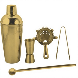 Juego de barra ecológico clásico de 5 uds con diseño de diamante, herramienta de barra de acero inoxidable, juego de mezcla de cóctel - Product Image 1