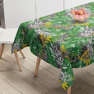 Nuevos diseños impermeable a prueba <span class=keywords><strong>de</strong></span> aceite verde PVC impreso vinilo mantel rollo - Product Image 4