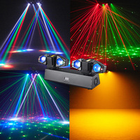 Projecteurs de Scène Dynamiques 3-en-1 : Laser, Stroboscope et Éclairage RGBW DMX512 pour Entrepôts, en Aluminium et Plastique
