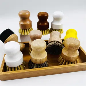 China's Supplier best competitive price bamboo wooden Kitchen Washiing Dish Cleaning Brush Handle Pan Pot Brushes