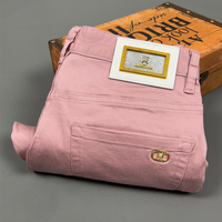 Jeans noirs tendance haut de gamme pour hommes, luxe léger, coupe droite simple, pantalon décontracté élastique à la mode et polyvalent