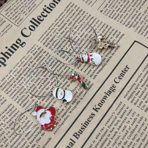 Christmas Zinc Alloy Wine Glass Rings With Holiday Charms 20-40Pcs For Party Table Decorations - Product Image 2