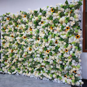 Mur de fleurs artificielles en soie personnalisable 8ft x 8ft pour toile de fond de mariage, Thanksgiving, Pâques, événements et fêtes - Product Image 3