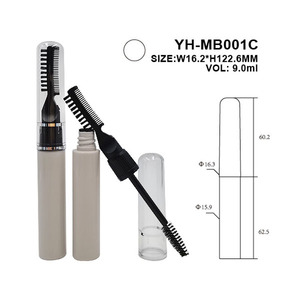 Gran oferta ronda tubo de máscara 9ml con dos usos peine y cepillo de nylon de color personalizado de etiqueta privada - Product Image 2