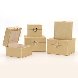 Engagement proposal ring Box Jewelry box Packaging gold leather packing box upscale wedding jewelry case
