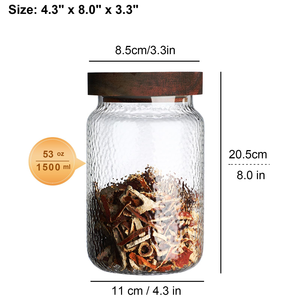 Eco-friendly Food Grade Kitchenware Cylinder Glass Food <b>Spice</b> Storage <b>Jar</b> Containers with Airtight Bamboo Lid - Product Image 2