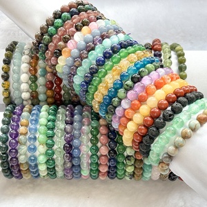 สร้อยข้อมือหินอัญมณีสร้อยข้อมือคริสตัลธรรมชาติสร้อยข้อมือหินลาวาโรสควอตซ์อเมทิสต์ Lapis Lazuli