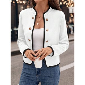 Nuova giacca da <span class=keywords><strong>donna</strong></span> elegante di fascia alta girocollo tinta unita Design tinta unita giacca abito corto da <span class=keywords><strong>donna</strong></span> - Product Image 2