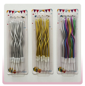 Groothandel Premium Verguld Gebogen Spirale Verjaardagskaarsen Paraffinewas voor Bruiloft en Taartdecoratie - Product Image 1