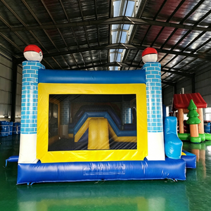 Château gonflable bleu et jaune en PVC imprimé pour enfants, pour jardin, capacité 500 kg, 10-20 personnes, usage domestique et commercial - Product Image 6