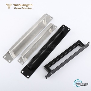 Manijas de Empuje y Tracción para Puertas de Acero Inoxidable Negro, Herrajes de Placa Plana para Instalación en el Hogar - Product Image 6