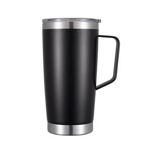 Tazas de café de viaje de acero inoxidable de doble pared de alta calidad de 20 oz con tapas, asa y pajita - Product Image 2