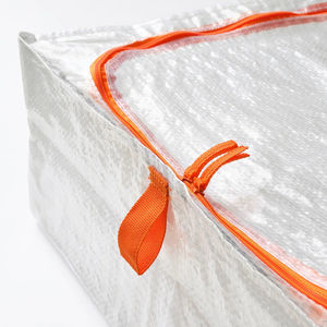 Bolsa de almacenamiento tejida de PP con costuras transparentes y duraderas de gran capacidad, cremallera portátil para laminación de tela, almacenamiento de gran tamaño - Product Image 5