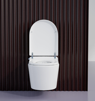 WC intelligent suspendu sans bride avec bidet intégré, auto-nettoyant, à sortie horizontale (P-trap)