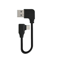 Adaptor USB Tipe C 3.0, 90 derajat USB a 3.0 ke Tipe C 0.2 pengisian cepat 6A/5A kabel USB pengisi daya sudut kiri panjang M dengan jaket PVC