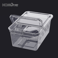 NOMOYPET nouvelle conception de trou haute boîte en plastique transparente boîte d'élevage de reptiles boîte de transport
