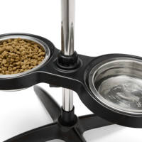 Support de gamelle surélevé moderne et durable pour chien, 2 en 1, en acier inoxydable, hauteur réglable, étanche et écologique