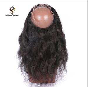 Cabello Remy Brasileño Virgen <span class=keywords><strong>de</strong></span> Alta Calidad, Negro Natural, Cierre 360, Ondulado, Encaje Completo, Sin Caída ni Enredos - Product Image 1