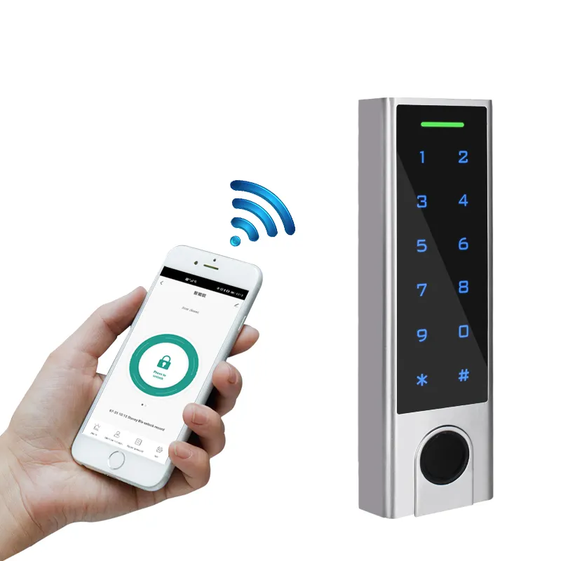 TuyaSmart-dispositif de contrôle d'accès intelligent, lecteur d'empreintes digitales bluetooth, avec clavier tactile, application TuyaSmart