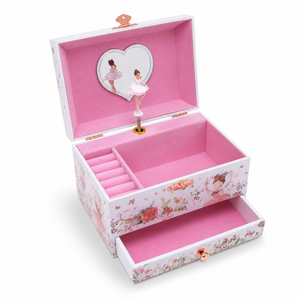 Boîte à bijoux musicale en MDF de haute qualité avec tiroir, design mignon licorne/ballerine, boîte de rangement pour bijoux, cadeaux pour enfants - Product Image 1