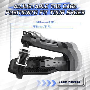 <span class=keywords><strong>Pedales</strong></span> de <span class=keywords><strong>Bicicleta</strong></span> BUCKLOS con Clip para los Dedos y Correas de 155/165 mm para <span class=keywords><strong>Bicicleta</strong></span> de <span class=keywords><strong>Spinning</strong></span> Indoor Peloton y Ciclismo MTB - Product Image 3