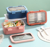 Boîte à lunch Tiffin empilable isolée en acier inoxydable à deux compartiments Boîte à bento pour enfants pour l'école