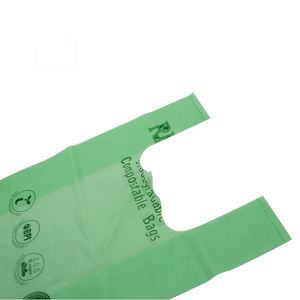 Impression personnalisée biodégradable vente en gros fécule de maïs PLA sac de T-shirt en plastique biodégradable écologique - Product Image 1