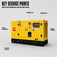 Groupe électrogène diesel insonorisé Cummins 25 kVA triphasé 400 V 50/60 Hz pour alimentation de secours