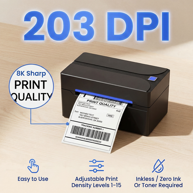 Courier Parcel Barcode Printer Thermal Inkless for Postal Drop-off Point Express Outlet Parcel Tag Printing