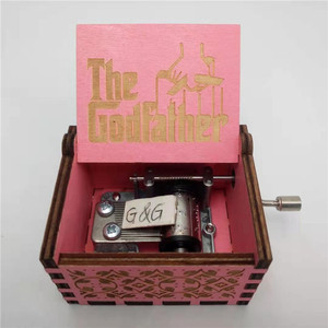 Carillon in Legno Personalizzato a Manovella con Tema Il Padrino per Ragazzi - Product Image 2