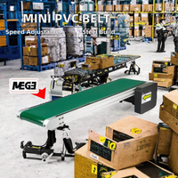 Mini Convoyeur à Bande PVC Réglable, Système de Convoyage Mobile pour Entrepôt, Ferme et Transformation Alimentaire