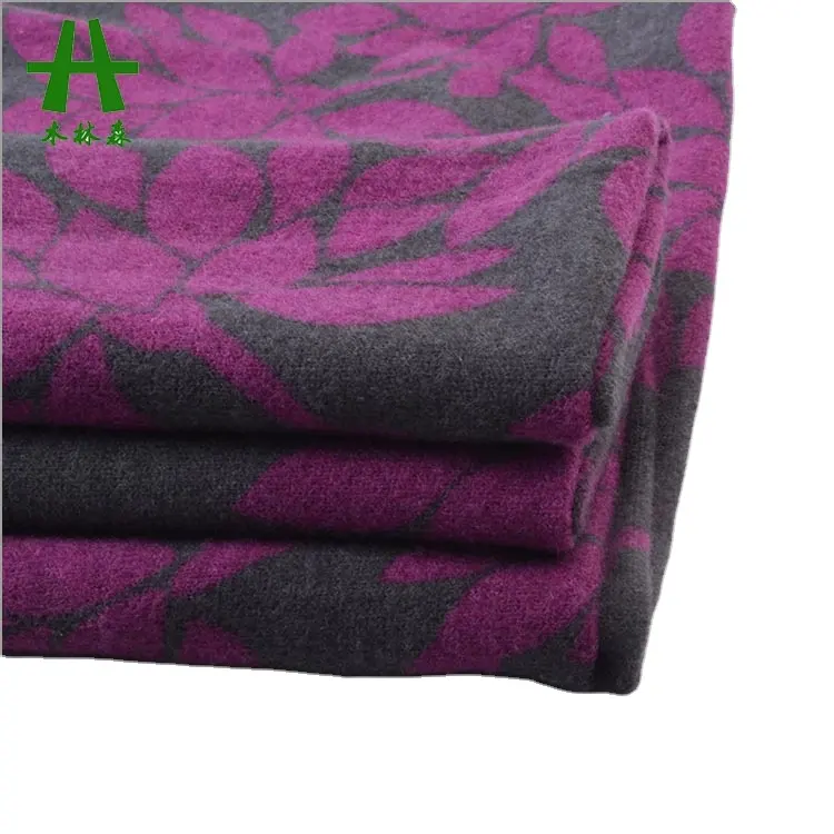 Mulinsen Textiel Knit Stretch Gedrukt Poly Angora Sweatshirt Jersey Stof 97% Polyester 3% Elastaan