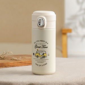 Termo de Acero Inoxidable con Diseño de Snoopy, Antiderrames, Apertura con un Clic, Taza Aislada Portátil Pequeña para Oficina, Escuela y Uso Diario - Product Image 6