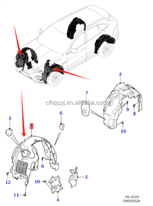 For Jaguar F-PACE 2016-2020 <strong>Front</strong> Wheelarch <strong>Fender</strong> <strong>Liner</strong> T4A1134 T4A13095 T4A1135 T4A13096 Wheelhouse <strong>Splash</strong> <strong>Shield</strong> - Product Image 2