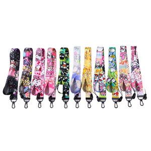 Wowei Fashionable Soft Custom Thermal Transfer Printed Colorful Cartoon Doctor Phone Pouch Lanyard Neck Strap Floral Polyester