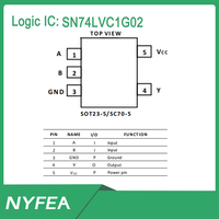 NYFEA SN74LVC1G02DBVR TI Circuito Integrado Lógico Original de Puerta NAND de 2 Entradas y un Solo Canal, Salida Push-Pull de 1.65V-5.5V para Control de Hogar Inteligente