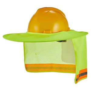 Casque de sécurité léger multicolore, type cercle sans fentes, avec protection du cou, design pare-soleil, haute visibilité réfléchissante - Product Image 1
