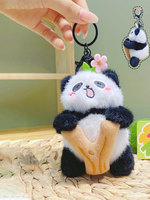 Peluche Panda Hua Hua Authentique, Adorable Pendentif en Peluche, Porte-clés Panda Créatif, Breloque de Sac pour Couples, Article Cadeau Idéal